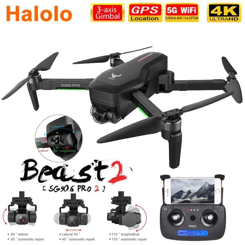 

NWE SG906/SG906 Pro 2 drone 4k HD mechanical 3-Axis gimbal camera 5G wifi gps system supports TF card drones distance 1.2km