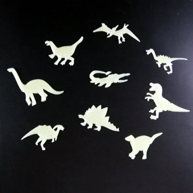 9-Piece Fluorescent Dinosaurs Stickers Set for Kids - Luminous Dinosaur Toys that Glow in the Dark image 5