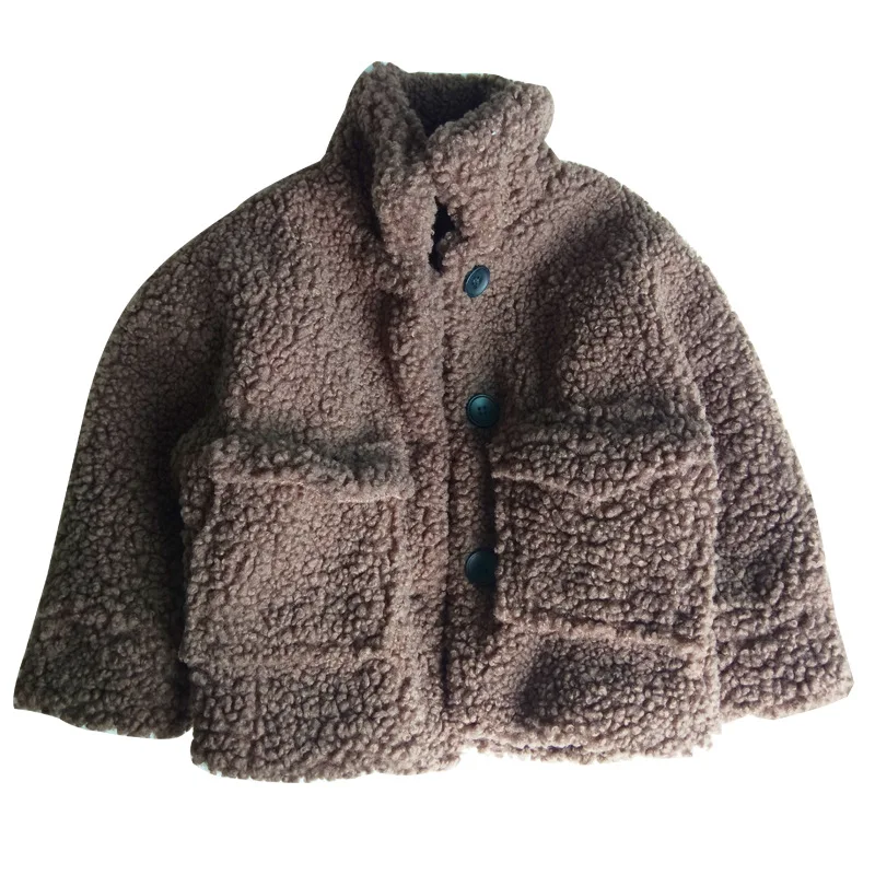 brown thick Куртка для девочек теплая осенне-зимняя одежда для детей Детская куртка для маленьких мальчиков, верхняя одежда пальто для девочек г. Для малышей ростом от 80 до 130 хлопка - Цвет: brown thick