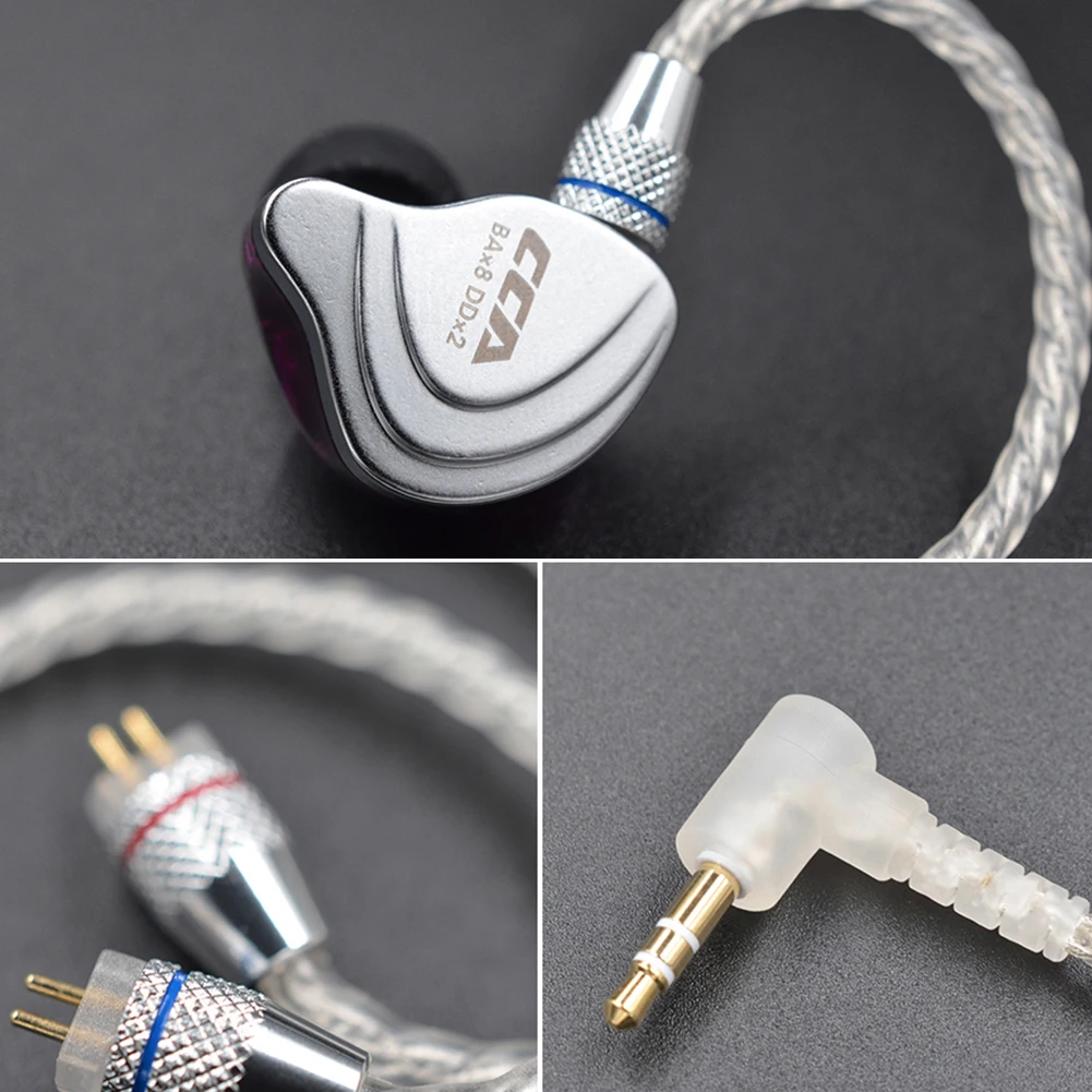 100 ядер посеребренный шумоподавление HiFi 3 5 мм разъем для кабеля наушников CCA-C10/C10
