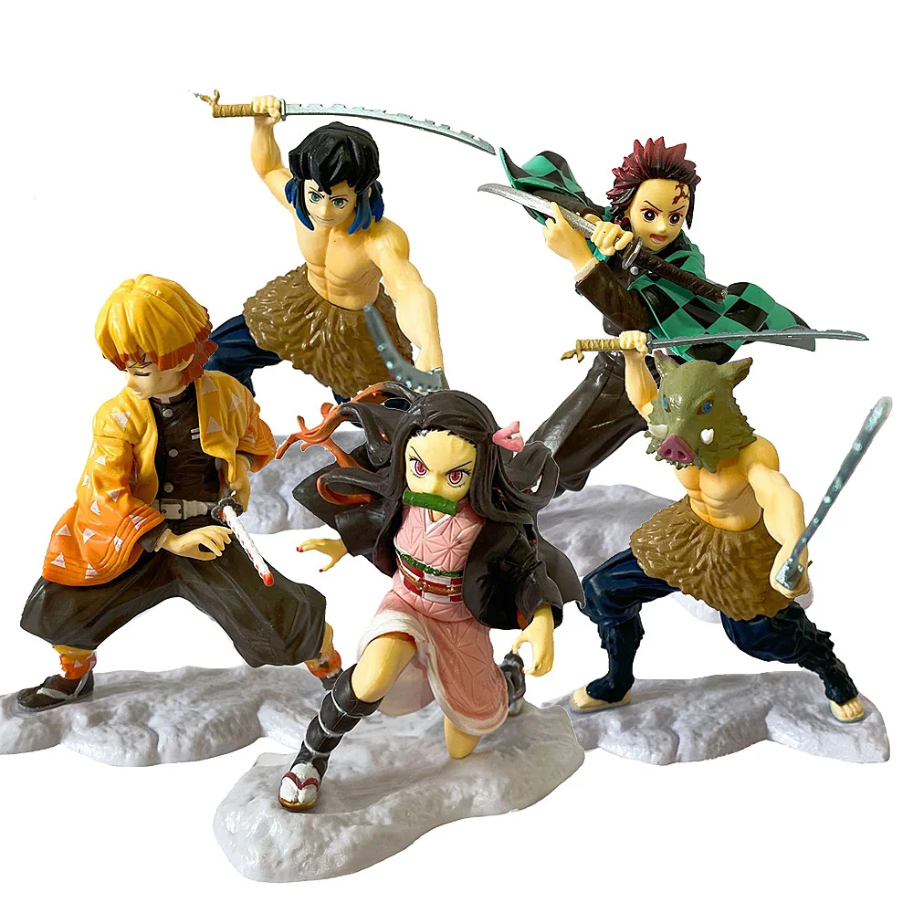 

12-17cm Anime Figurine Demon Slayer Kimetsu no Yaiba Figure Kamado Tanjirou Nezuko Zenitsu Figure Warrior PVC Figure Model Toys