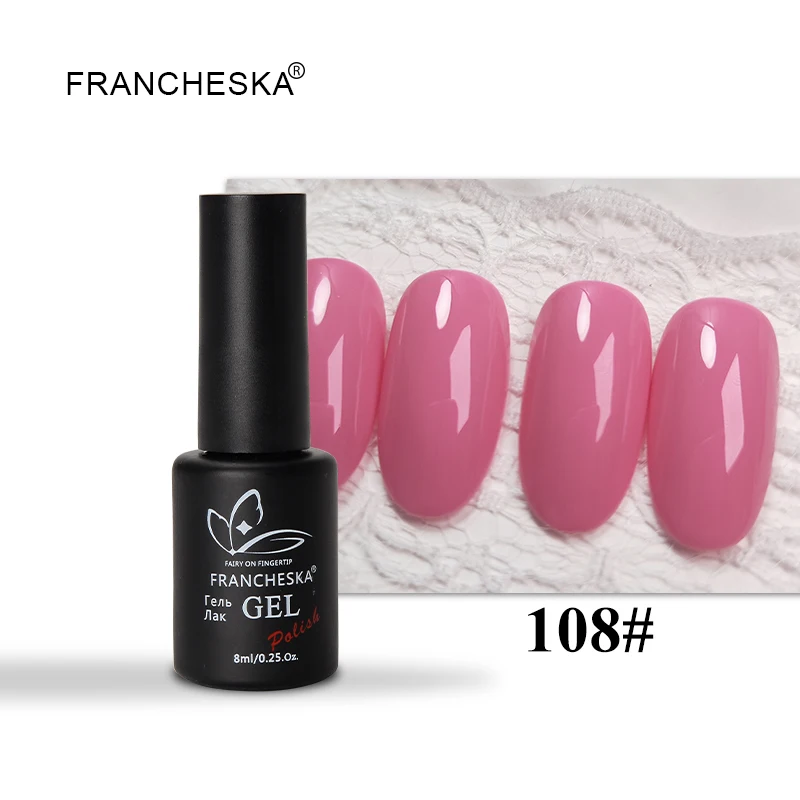 Color UV gel 108 Francheska резиновое Базовое покрытие верхнее покрытие базовый топ набор oje Унас гель лак nagels spulletjes дизайн ногтей lakiery hybrydowe гель лак - Цвет: Color UV gel 108