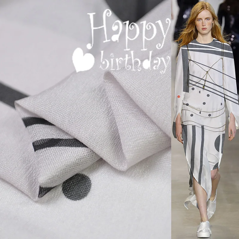 Тонкий шелковистый Жорж 100 см * 135 шифон геометрический материал пэчворк