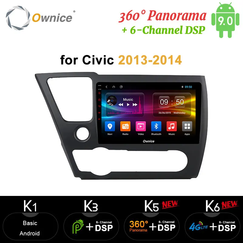 Ownice DSP 9 &quot2 din Android 0 автомобильное радио стерео 64 Гб ROM для Civic 2013 2014 автомобильный
