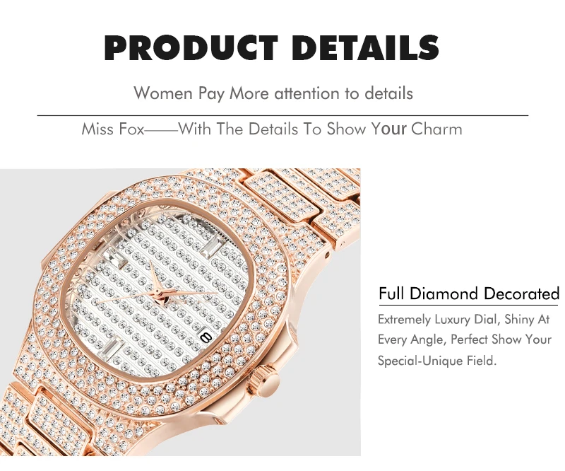 Missfox Роскошные мужские часы Patek, часы из розового золота, уникальные водонепроницаемые кварцевые часы для мужчин, мужские часы с календарем, хронограф, бриллиантовая сталь