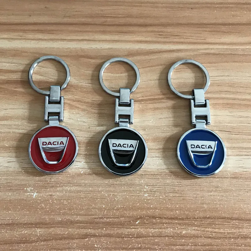 Металлический двухсторонний брелок с эмблемой DACIA черный для брелка Dokker Logan Sandero