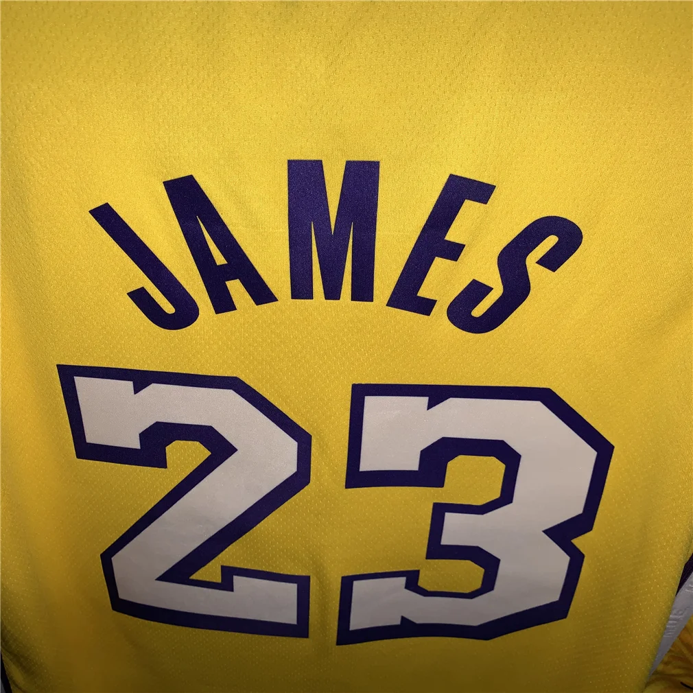 

2021 New Style Basketball Jersey For Men Yellow Color With Number Made Of High Quality Polyester Jersey Hot Press Pattern