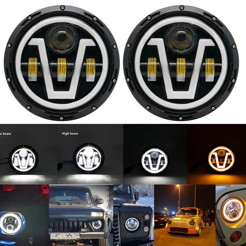 Фары головного света для Jeep JK TJ LJ Land Rover Defender головные фонари джипа УАЗ 4x4 Lada urban