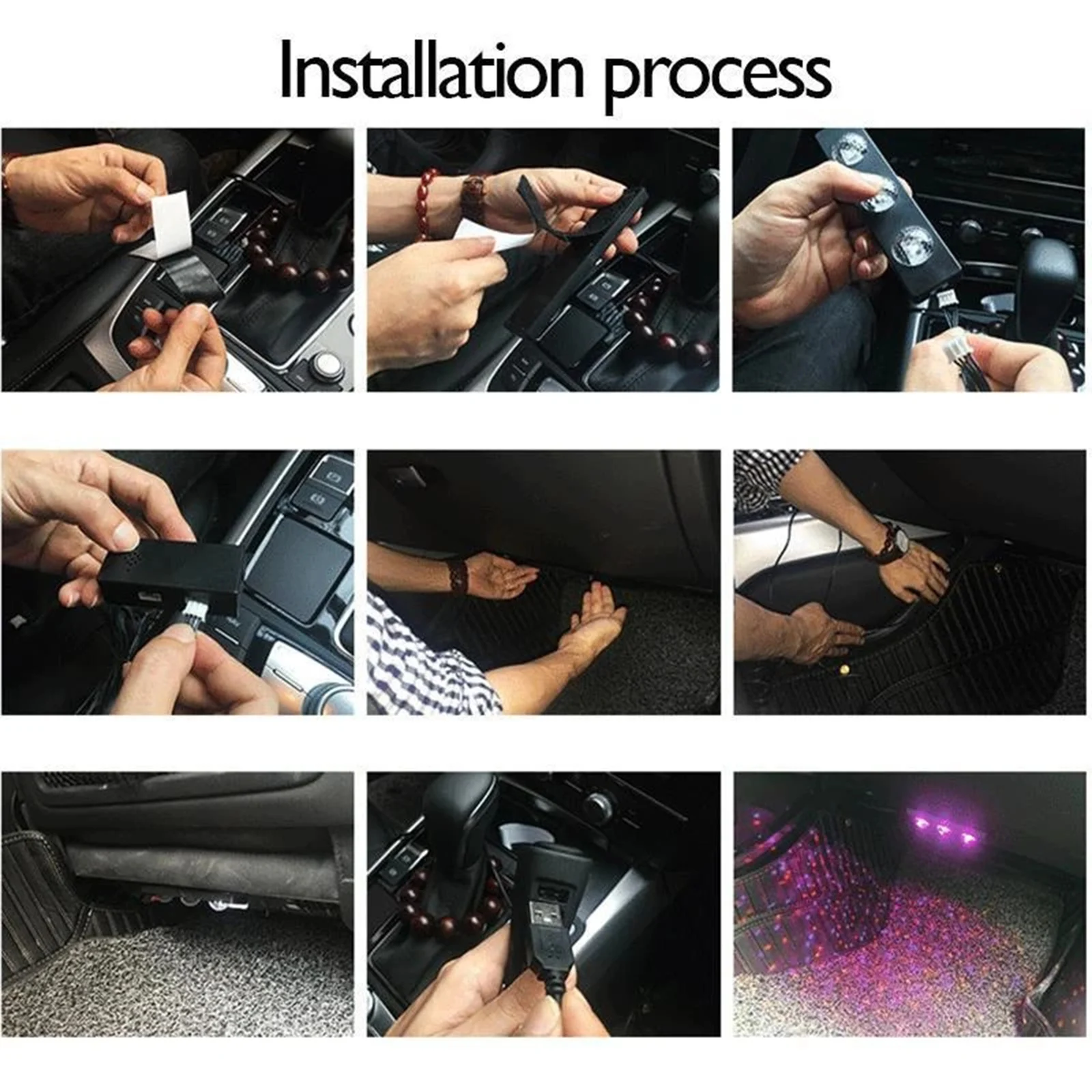 

Starry Sky LED Light Strip Sound Control USB Projection Lamp for Truck Car SUV Multi-Mode LED Lighting 9.8 x 6.3 x 1.7 inch TB