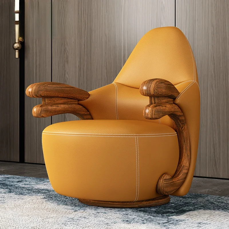 Простой скандинавский деревянный кожаный диван TT Ugyen кресло для гостиной новый