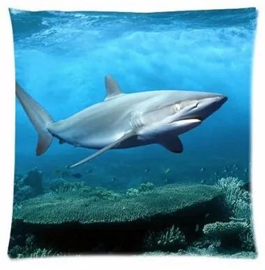 

Custom Cool Shark Square Pillowcase Pillow Covers Wedding Gift Soft Comfortable Pretty Pillow Case Unique Pillow Sham