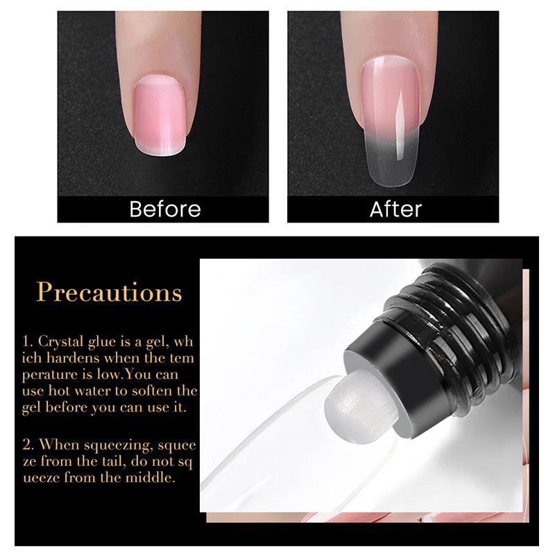 Yinikiz Pink White Clear Crystal AcrylicPoly Extension Nail Gel Quick Enhancement UV LED 8 Colors | Красота и здоровье