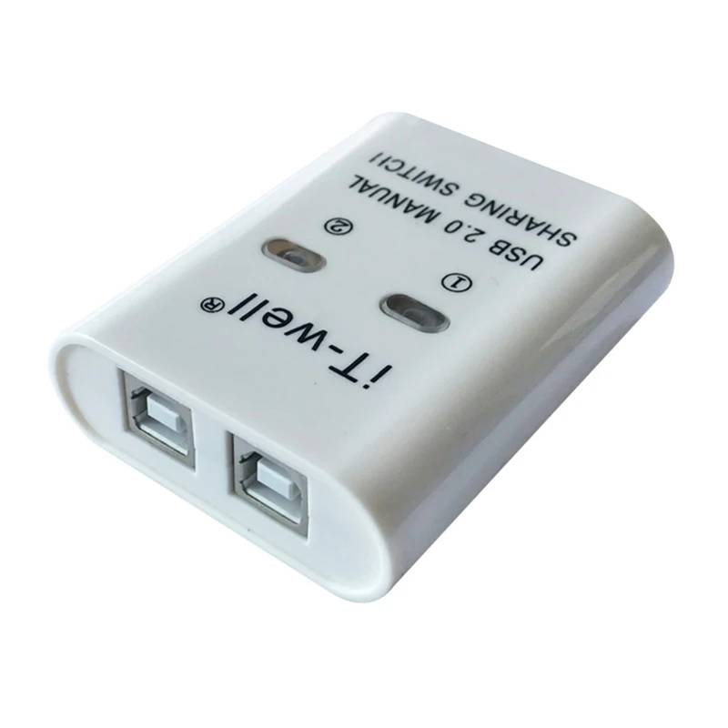 

USB Manual Switch Hub Printer Sharing Device 2 in 1 Out Data Transfer Hub Converter Black/White