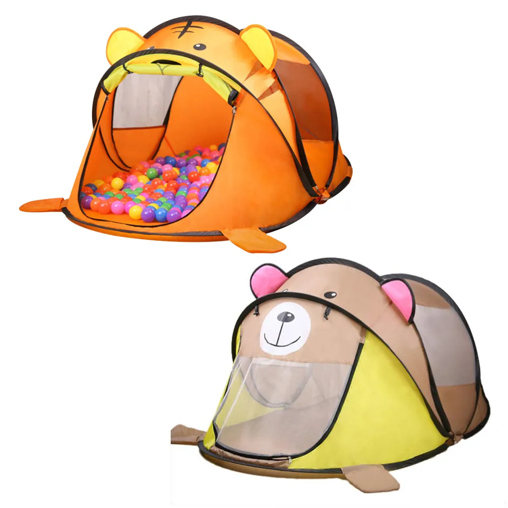 Portable Tiger kids' Tent Cartoon Animal Children Play House Outdoors Pop Up Toy Tent Indoor Net Baby Ball Pit Pool Dropship