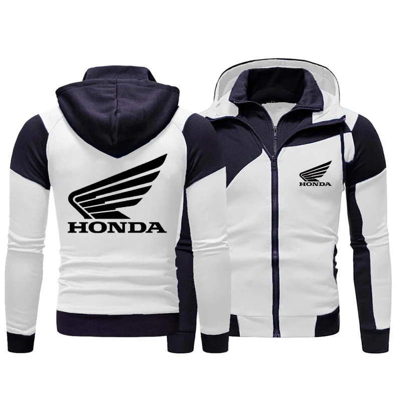 

New Trend Hoodie Honda Car Logo Double Zipper Hoodie Casual Harajuku Sweatshirt Pullover Jacket Autumn Coats Men Women Clothing