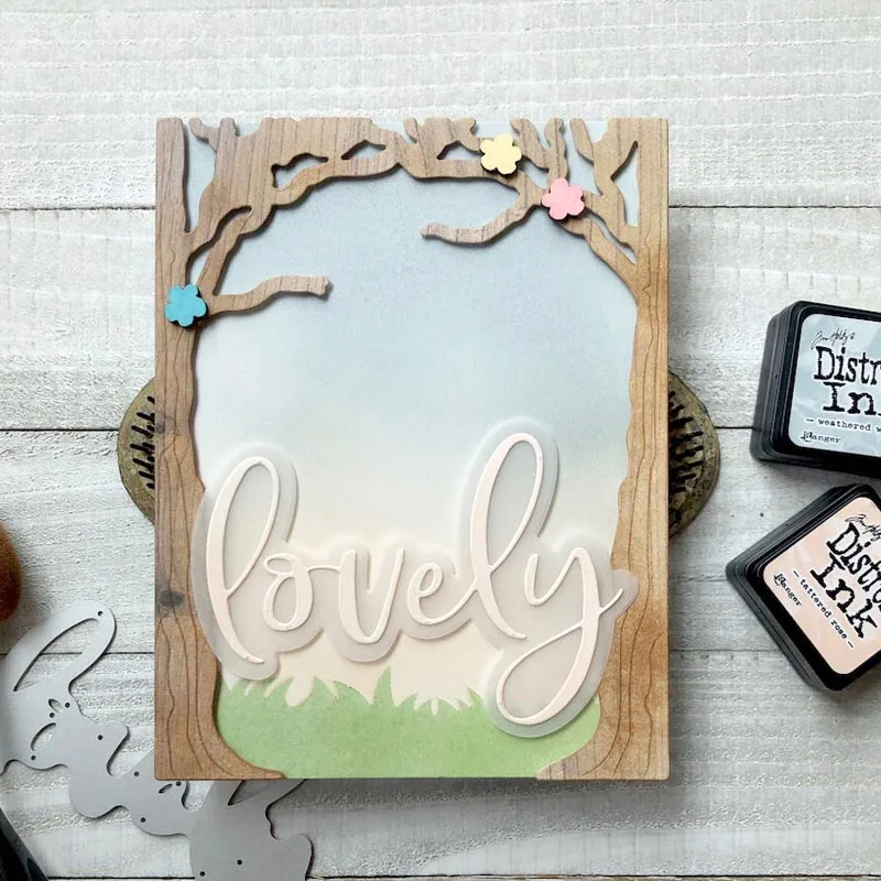 QWELL дерева металлические Вырубные штампы для скрапбукинга и изготовления карт