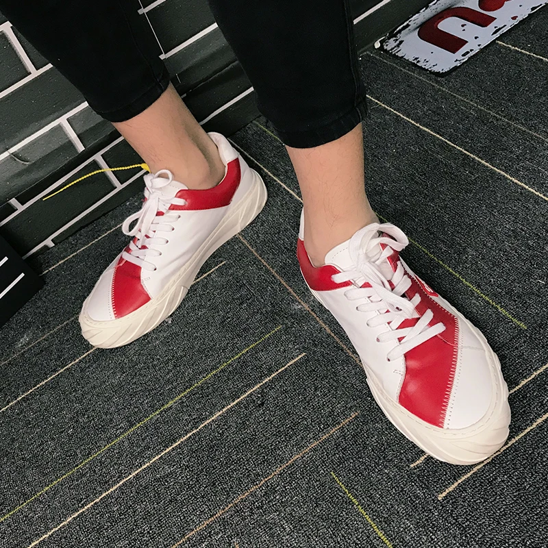 Кроссовки мужские из натуральной кожи на шнуровке в европейском стиле| |