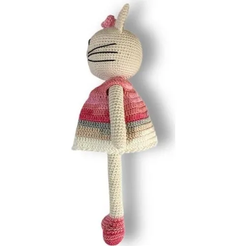 Amigurumi Hand-Knitted Toy Cat Pembiş 20 cm | Игрушки и хобби