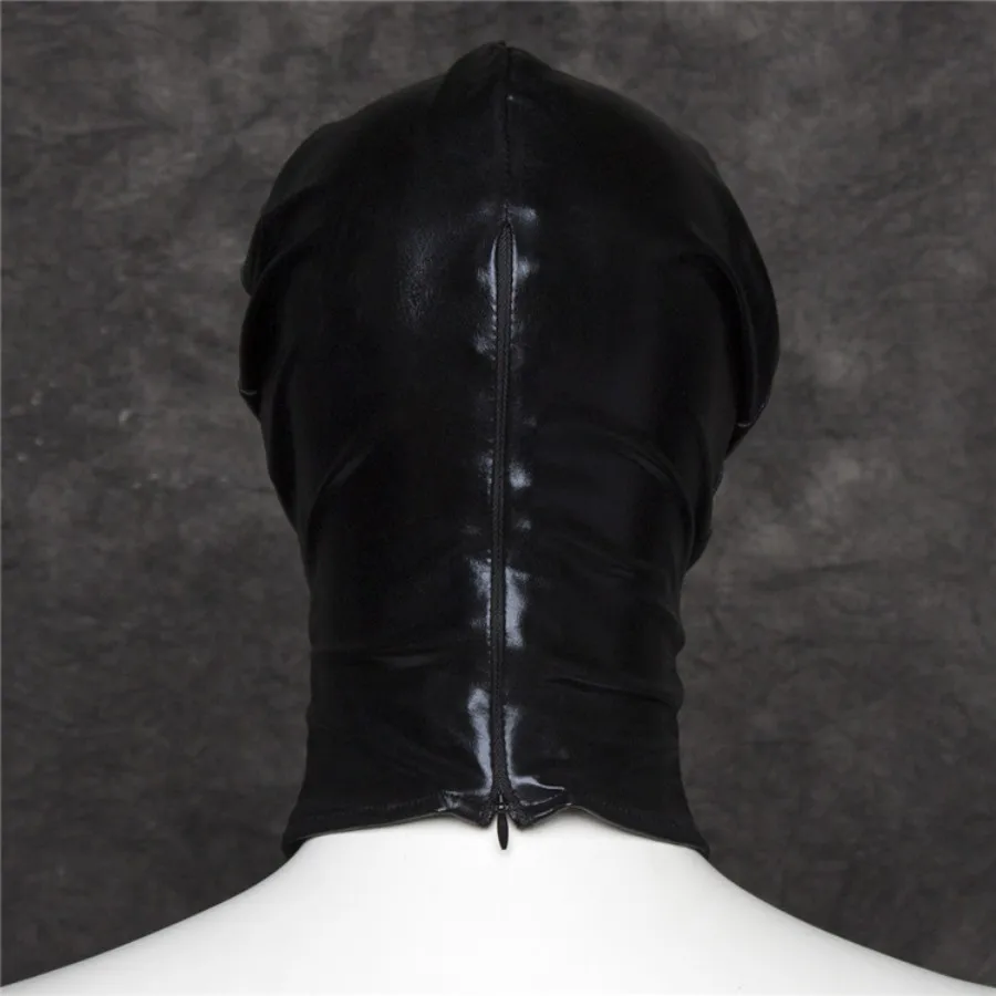 Легкая лакированная кожаная маска секс-товары с открытым ртом глаза 3