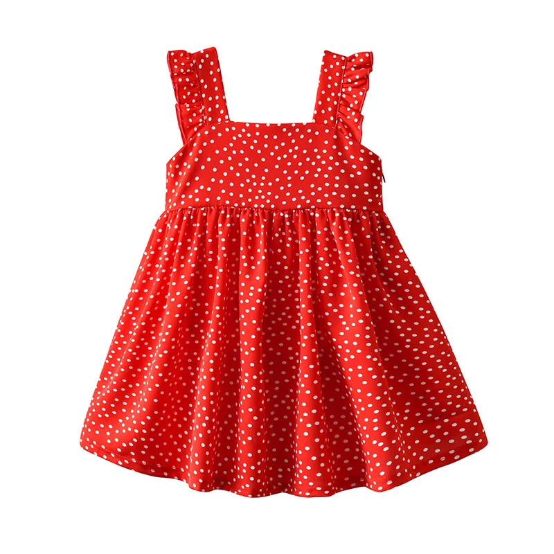 Платье в горошек для девочек детская одежда летнее шифоновое платье малышей цвет