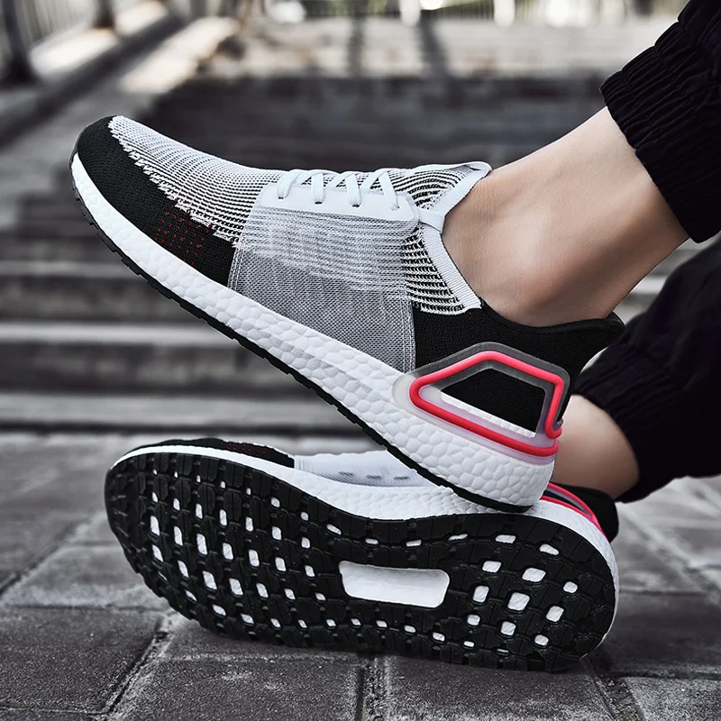 Мужские кроссовки для бега легкие сетчатые ходьбы отслеживания работы