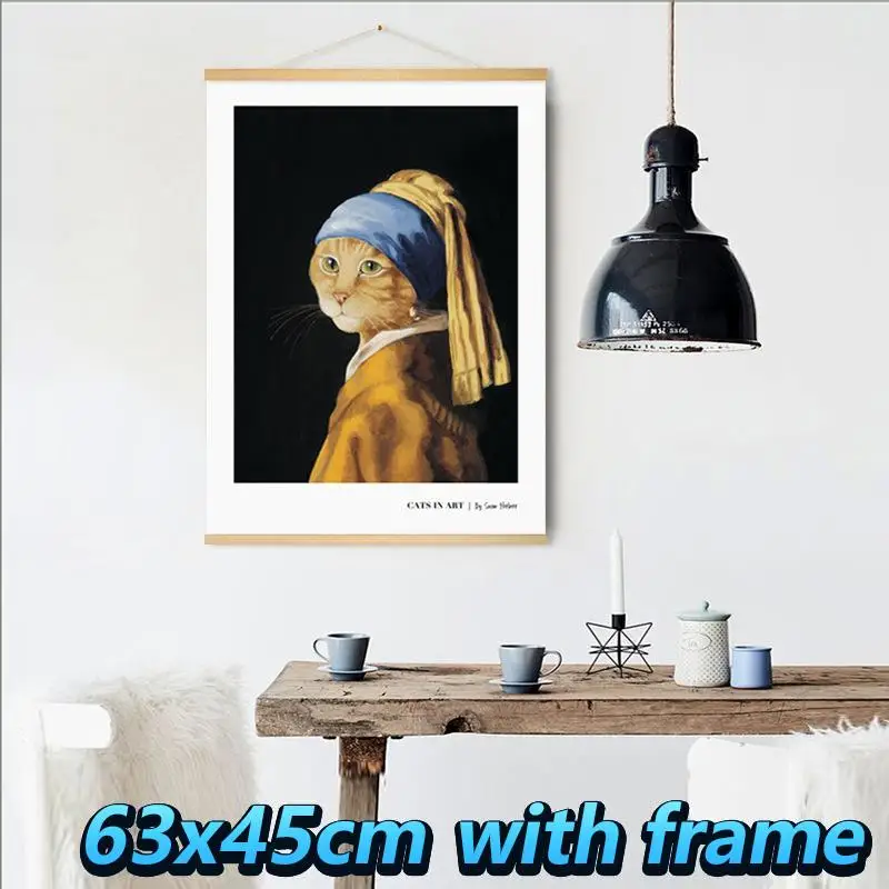 

European living room decoration painting bedroom bedside cloth tapestry hanging cloth meter box hanging painting cat oil
