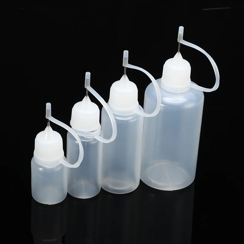 5/10/20/50MLDropper бутылки иглы пустая пластмассовая Бутылка для жидкости с крышками