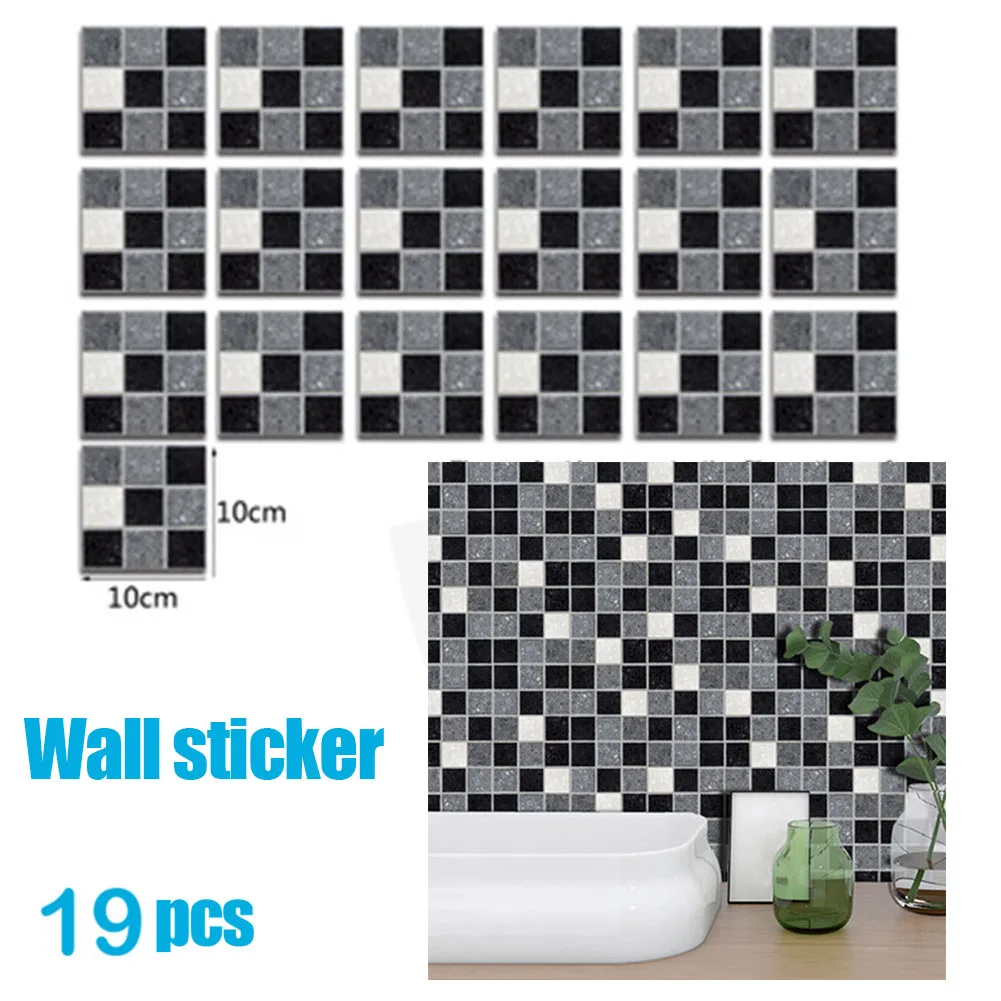 Черные мозаичные наклейки на стену стены из ПВХ утолщенные для плитки легко