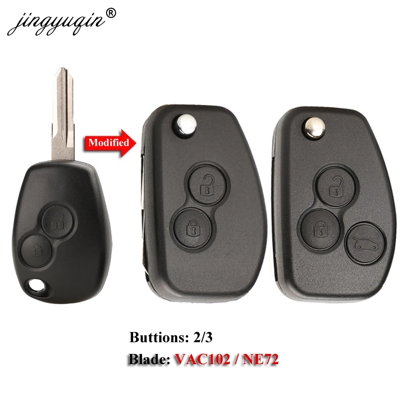 Чехол для ключей jingyuqin VAC102 Ne72 модифицированный Renault Dacia Modus Logan Clio Espace Nissan 2/3BTN