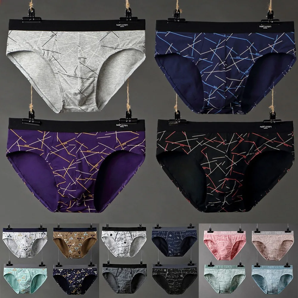 

4 Pcs Men Sexy Boxer Shorts Solid Color Briefs soft Breathable Cotton Comfortable Underpants U Pouch Seamless Underpants Fashion