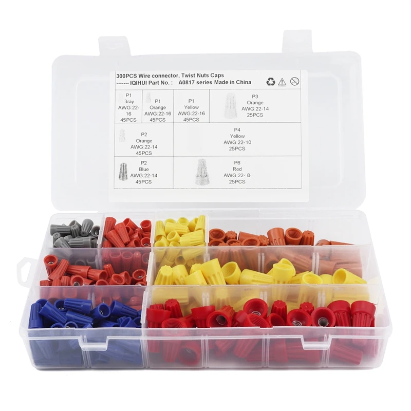 300 шт. провод соединитель поворот на электрической гайки пружинный колпачок