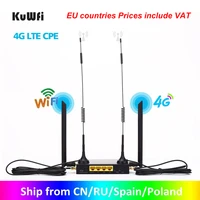 kuwfi router 300mbps industrial router cat4 4g cpe router extender strong wifi signal support 32wifi users with sim card slot