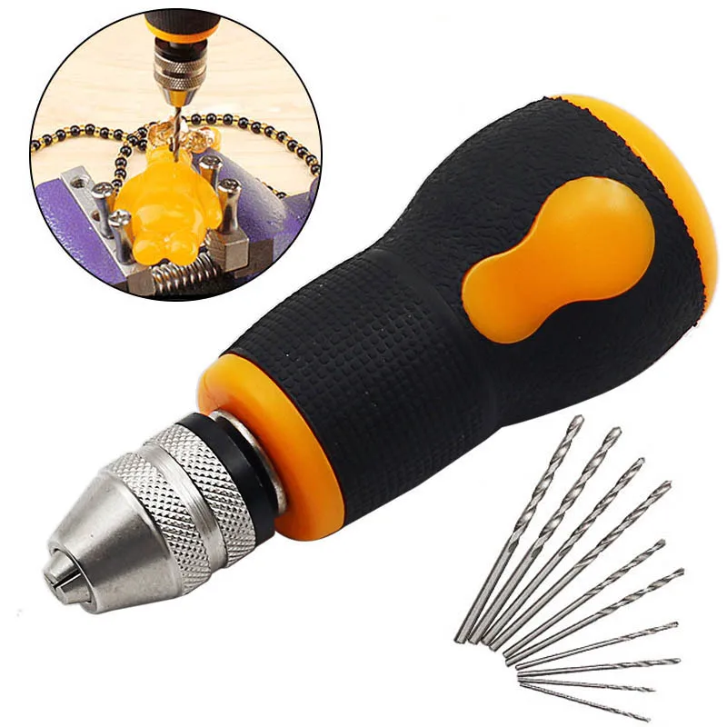 1 комплект ручной мини дрели нескользящая ручка ручная спиральная дрель захват