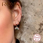 ROXI красочные круглые радужные серьги-кольца для женщин, жемчужные серьги, Надеваемые На ушной хрящ, роскошные свадебные ювелирные изделия, серебро 925 пробы