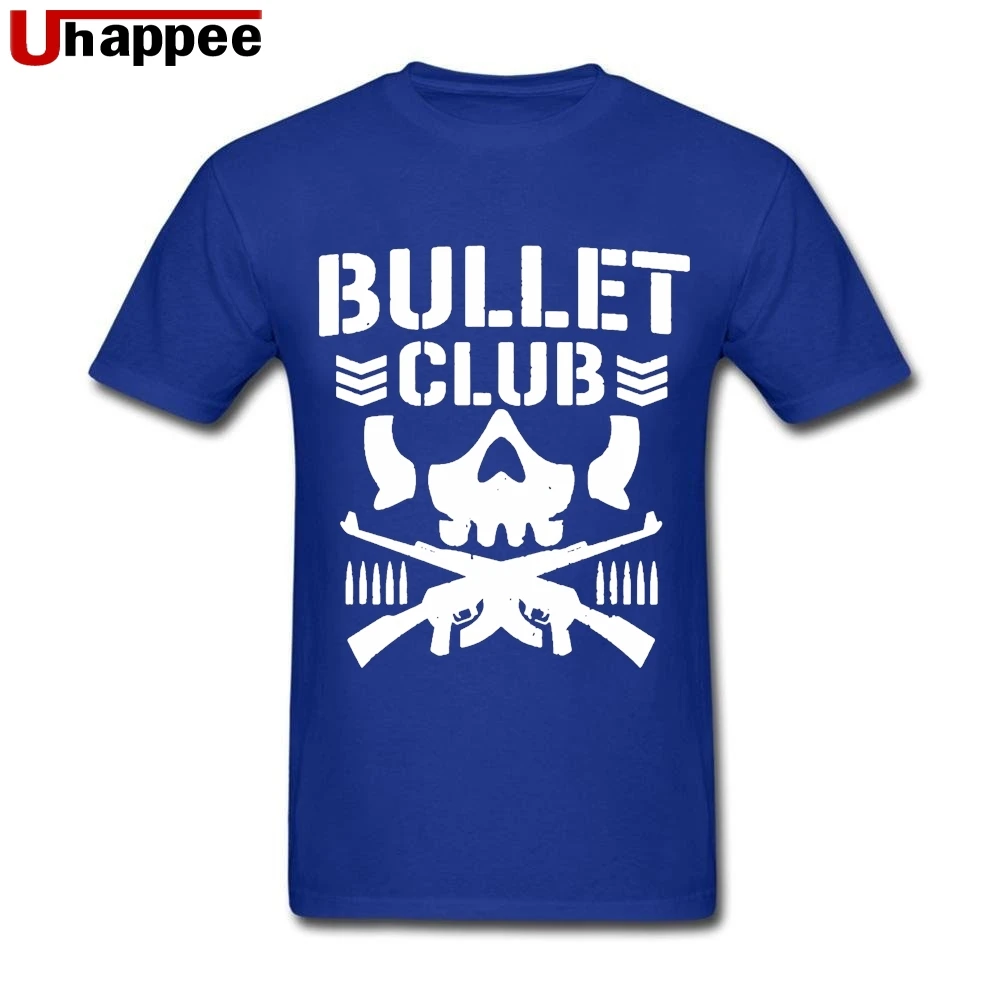 Брендовые футболки по индивидуальному заказу Bullet Club Guys с коротким рукавом и круглым вырезом Мягкие хлопковые рубашки для мужчин Boyfriend простой модный стиль - Цвет: Синий