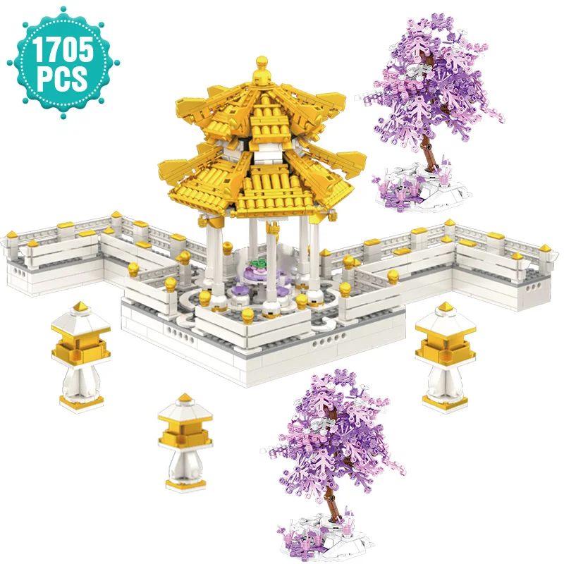 

Creator Expert Architecture Building Block Chinese Style Hexagonal Pavilion Bricks DIY Assembly Toys Girls Friends Gifts