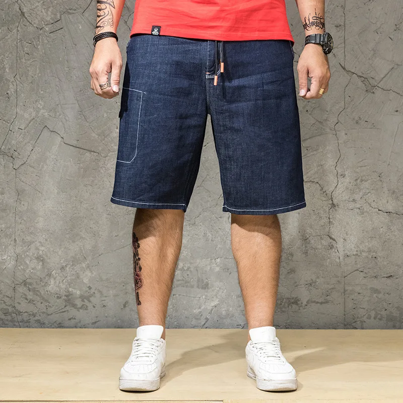 New Arrival Fashion Summer Men Extra Large Jeans Loose Trousers Full Length Casual High Quality Plus Size S -2XL 3XL 4XL 5XL 6XL | Мужская
