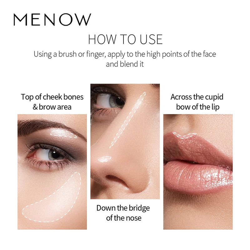 MENOW лицо хайлайтер бронзер пудра Макияж палитра 7 цветов Алмазные тени для носа