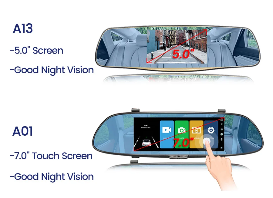 E-ACE Автомобильный видеорегистратор FHD 1080P Dashcam 7 дюймов dvr зеркало видео рекордер автомобильная камера с камерой заднего вида авто регистратор Dvrs видеорегистратор