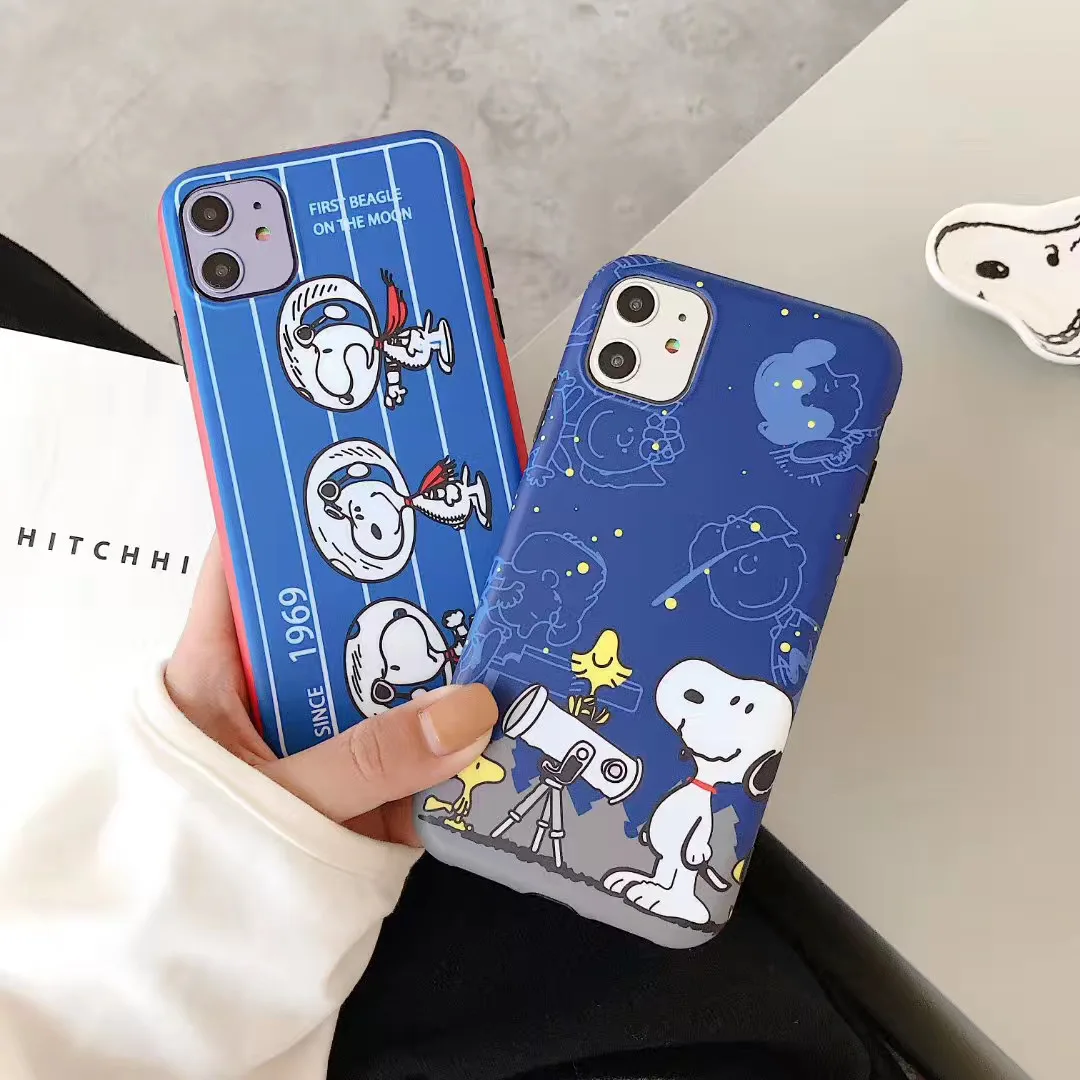 Японский милый мультяшный космический щенок Шарли Коричневый чехол для телефона