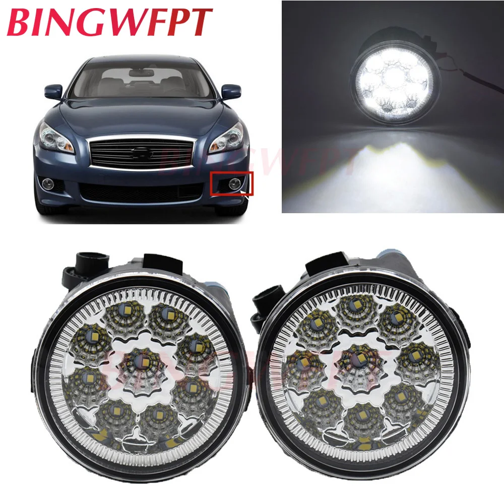 

2 шт./лот Автомобильная противотуманная фара в сборе, светодиодные противотуманные фары 90 мм для Infiniti G25 2.5L V6 2011-2012 для Infiniti M56 2011-2013 галогенны...