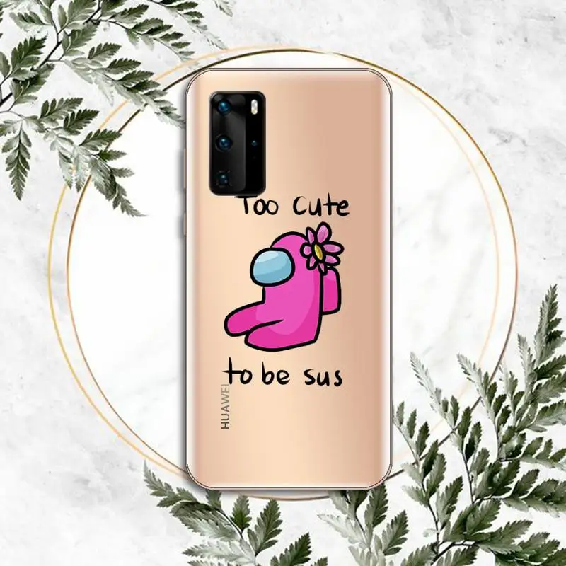 

Among Us Top Games Phone Case Transparent for huawei honor P 40 30 20 lite Pro 10 i 8 9 x p smart 2019