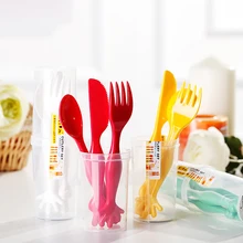 3 шт./компл. безопасная детская ложка вилка посуда милый