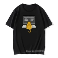 cat engineer plans for today top t shirts it computer coder programmer normal short sleeve designer o neck men t shirt