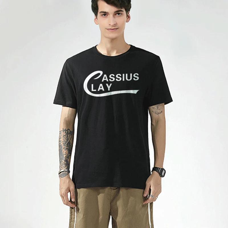 

Summer Cassius Clay Muhammad Ali Fashion T Shirt Men The Greatest Hero Printed Tee US Plus Size XS-XXL