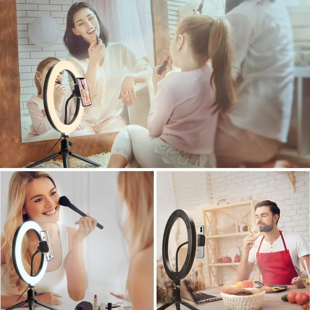

LED Ring Light Selfie Makeup with Tripod Stand Phone Profissional Lighting Ring light Lamp Photography YouTube TikTok Video