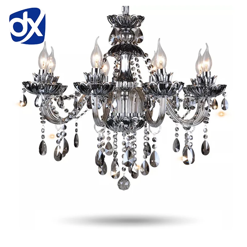 

High Quality Smoked K9 Crystal Chandelier Lustre Crystal Chandeliers Light Lustres De Cristal Chandelier LED Villa Smoked Lamp