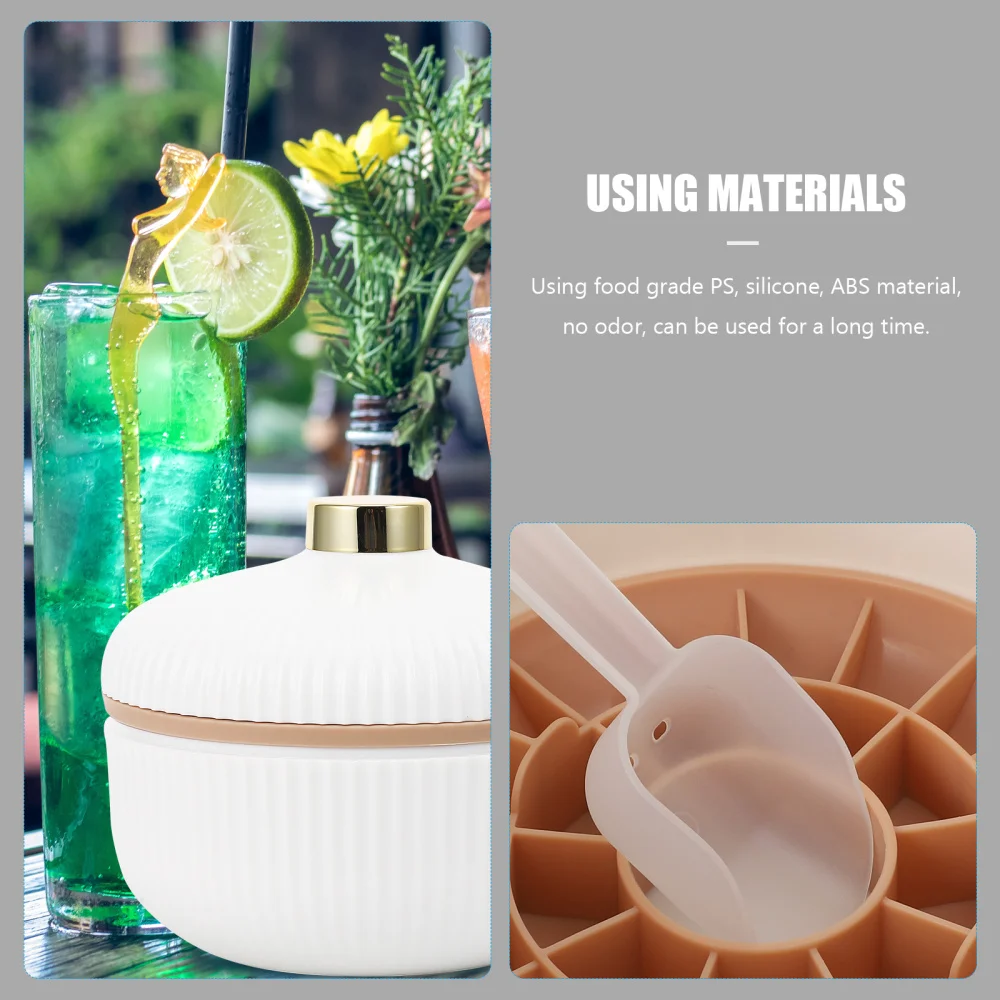 

Double Layers Ice Tray Silicone Ice Cube Easy Release Mold Box with Ice Shovel