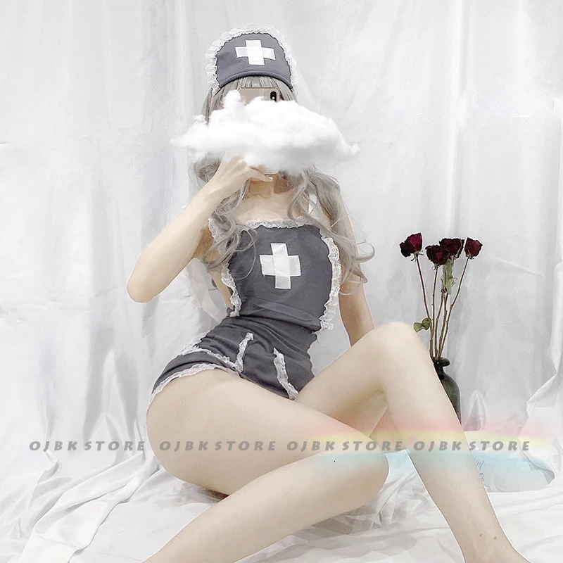 OJBK костюмы медсестры для косплея сексуальное женское белье служанки серого