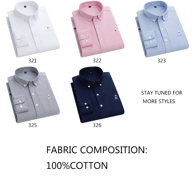 AOLIWEN 2021 new 100% cotton Oxford fabric white solid color slim business casual long sleeve shirt button collar men shirts
